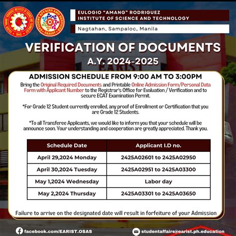 earist admission 2024 to 2025|𝗧𝗵𝗲 𝗔𝗱𝗺𝗶𝘀𝘀𝗶𝗼𝗻 𝗳𝗼𝗿 𝗔.𝗬. 𝟮𝟬𝟮𝟰.